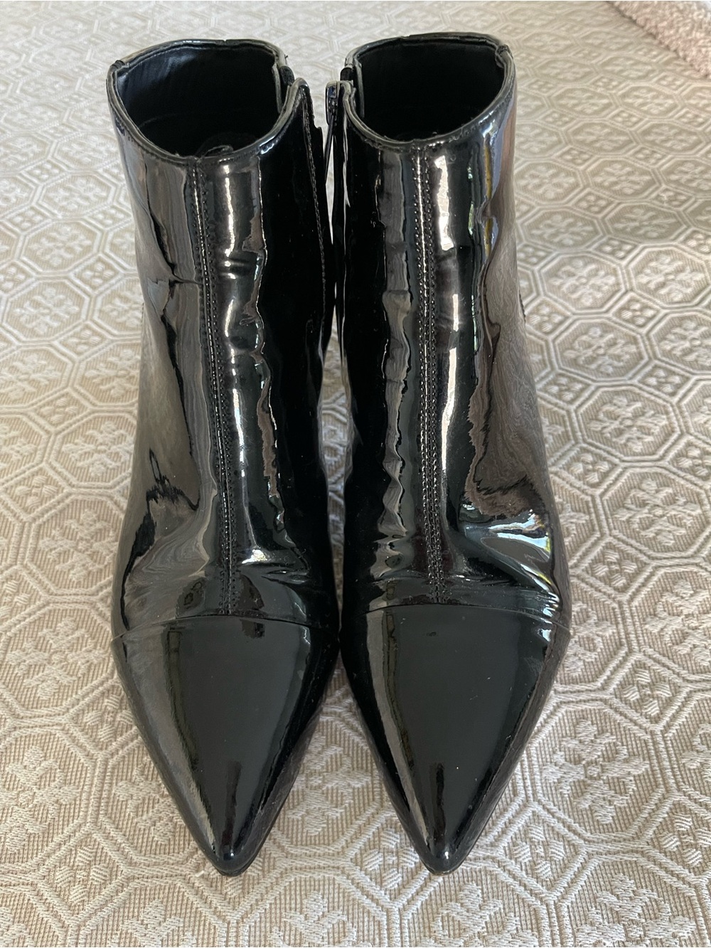 Sam Edelman Black Patent Pointed Ankle Booties